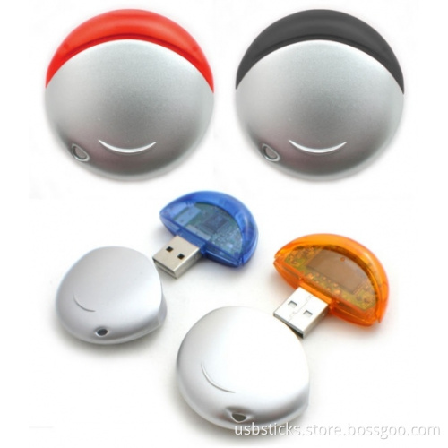 ABS round shape plastic usb smile pendrive